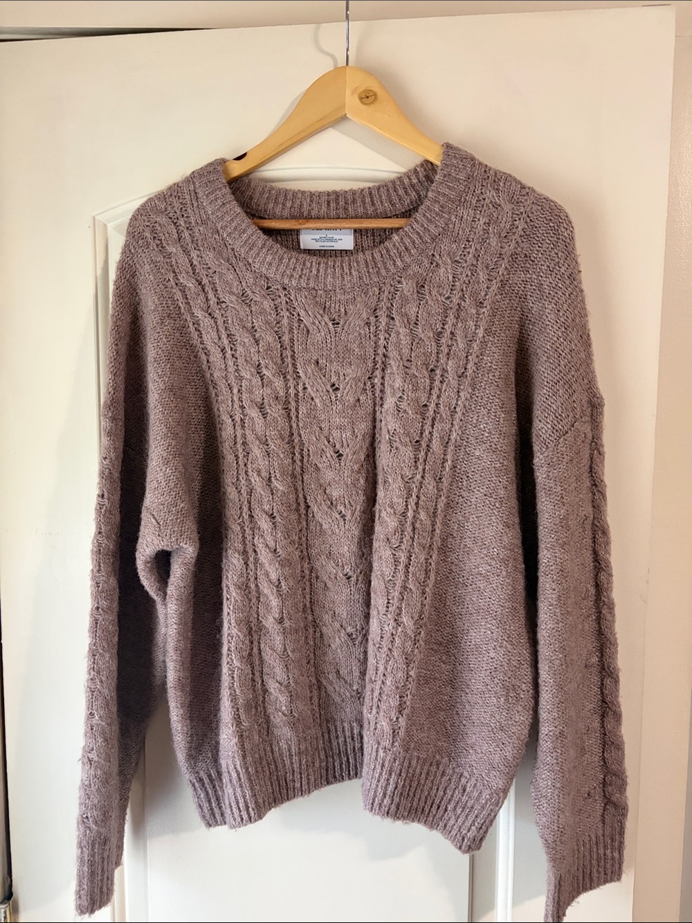 Old Navy Cable Knit Crew Sweater - Dusty Mauve NWOT